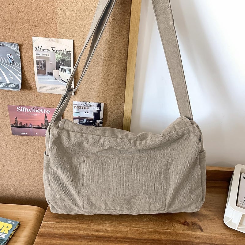 Collsants Messenger Bag for Women Men Satchel Bag Canvas Crossbody Shoulder Bag Casual Sling Bag - Image 2
